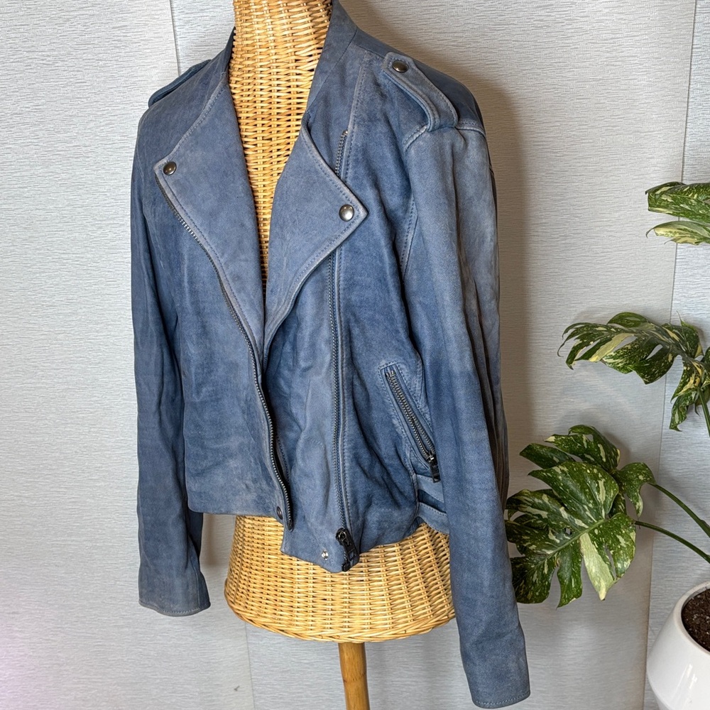 Lucky Brand motorcycle super soft lamb leather Women's Biker Jacket XL - Picture 2 of 5